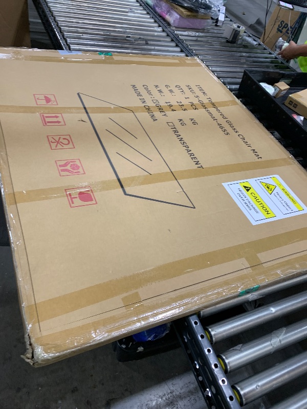 Photo 1 of [Tempered Glass] 46" x 55" Glass Chair Mat, Heavy Duty Hard Tempered Glass Mat with Round Corner and Polished Edge, Transparent Glass