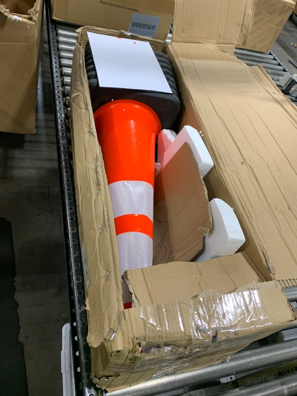 Photo 1 of (8 Cones) BESEA 28” inch Orange PVC Traffic Cones, Black Base Construction Safety Cones (28" Height)