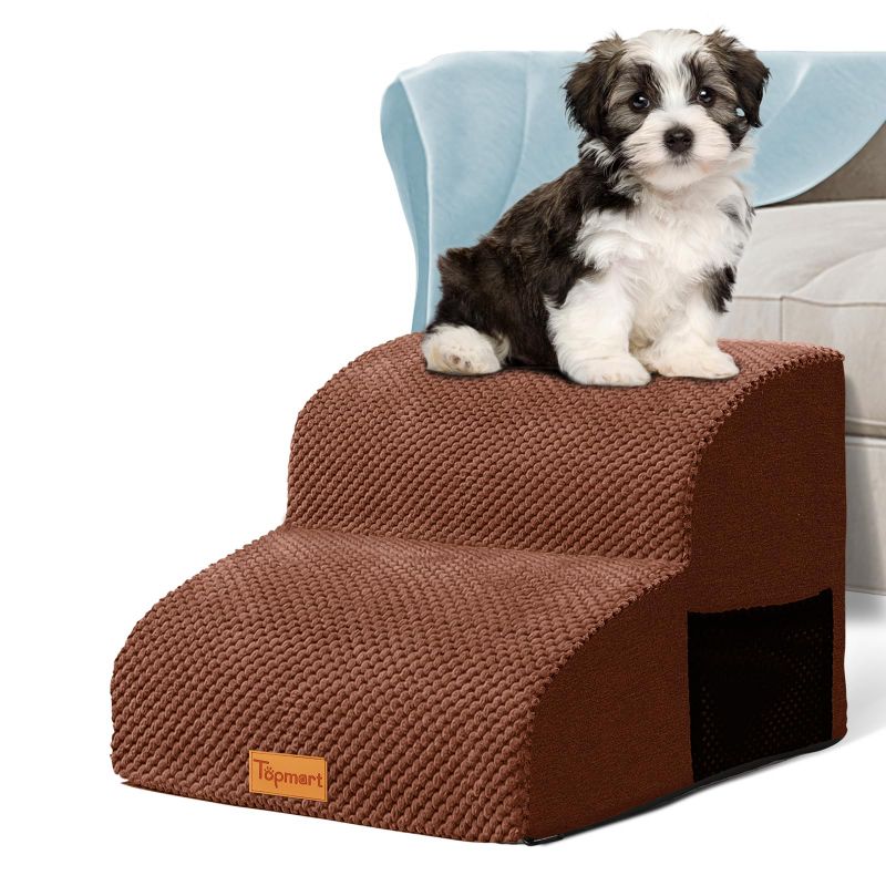 Photo 1 of Topmart High Density Foam Pet Steps 2 Tiers,11.8" High,Non-Slip Dog Stairs