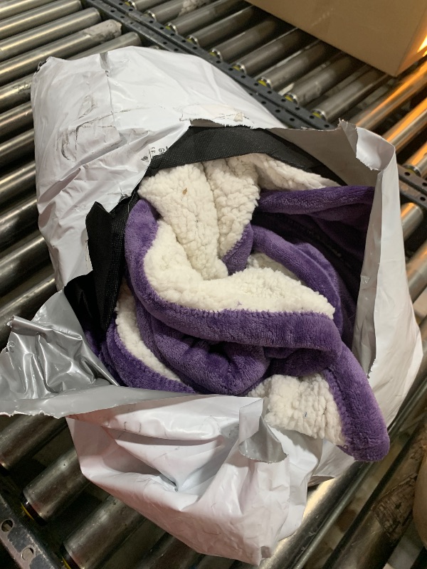 Photo 1 of Bearhug Heated Blanket Queen Size 84" × 90", Dual Controller Electric Blanket, Velvet & Sherpa Heating Blanket, 10-Heating Level & 0.5-12H Auto Off, Over-Heat Protect, ETL, Machine Washable-Purple