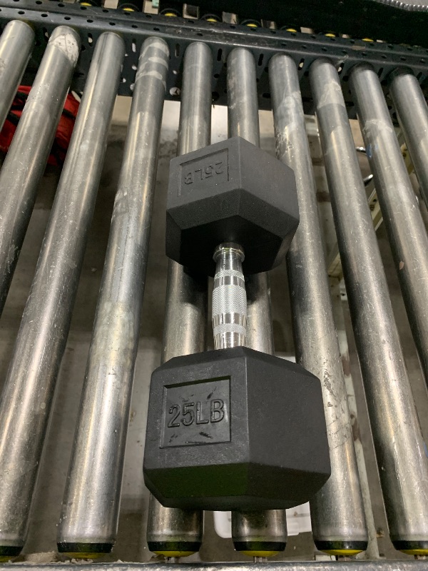 Photo 1 of BalanceFrom Rubber Encased Hex Dumbbell, 25 LB