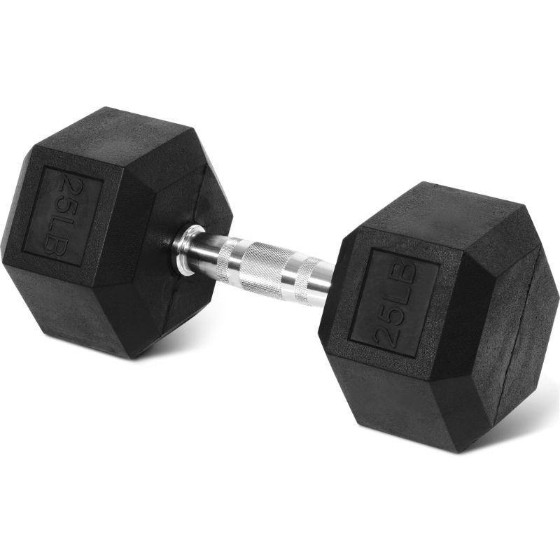 Photo 1 of BalanceFrom Rubber Encased Hex Dumbbell, 25 LB