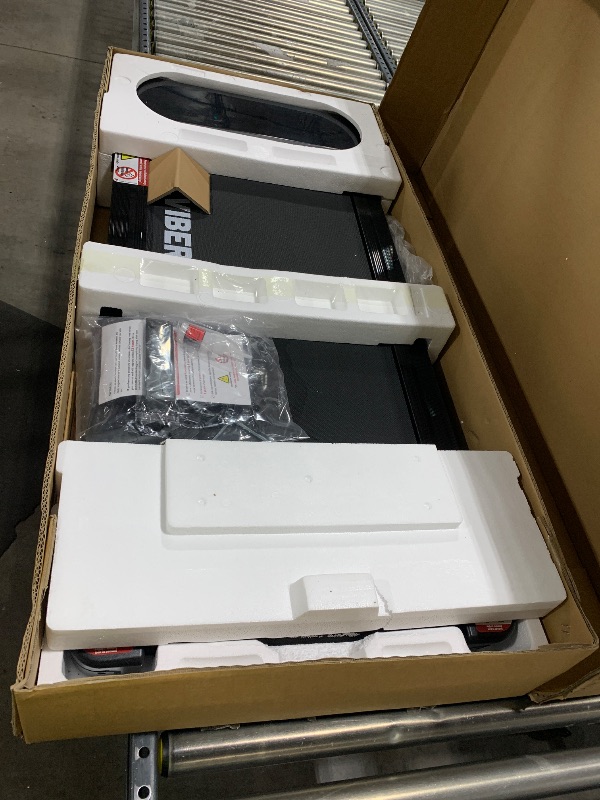 Photo 1 of TRAILVIBER Walking Pad Treadmill with 12% 9-Level Auto Incline, 450 lbs Capacity and RGB LED Screen Under Desk Treadmill 