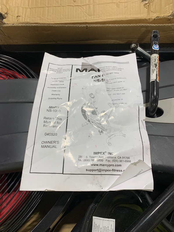 Photo 1 of Marcy Fan Exercise Bike with Air Resistance System – Red and Black