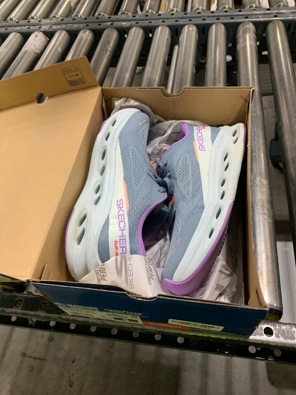 Photo 1 of Skechers Women's Max Cushioning Glide Step Caledonia Hands Free Slip-ins Sneaker, Slate, Size 8 Wide