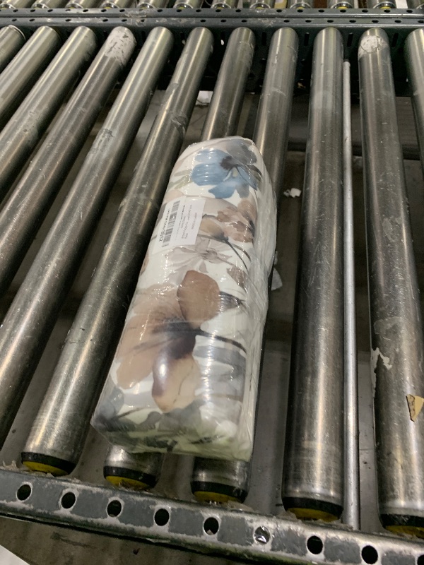 Photo 1 of Brown Poppy Floral Leaves Spring Kitchen Mats Set of 2, Spring Home Decor Low-Profile Kitchen Rugs for Floor - 17x29 and 17x47 Inch