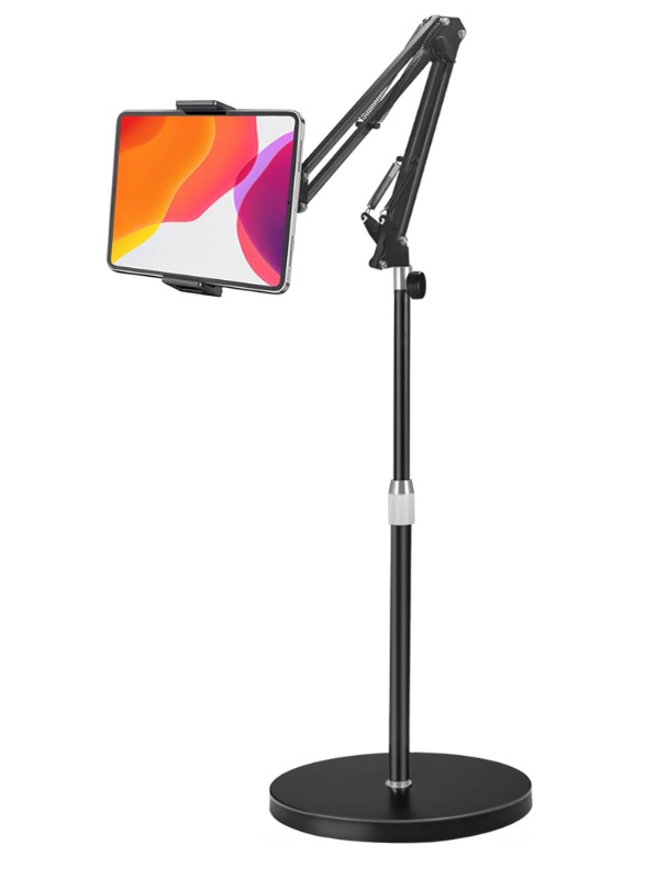 Photo 1 of Tablet Floor Stand, Overhead Bed Phone Stand with 12 lb Super Stable Base & Angle/Height Adjustable