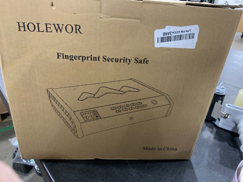 Photo 1 of Holewor  Safe, Biometric Safes for Pistols with LCD Display of Time Battery, Fingerprint Quick Access Handgun Safe Pistol Bedside, Nightstand, Car, 2 Capacity