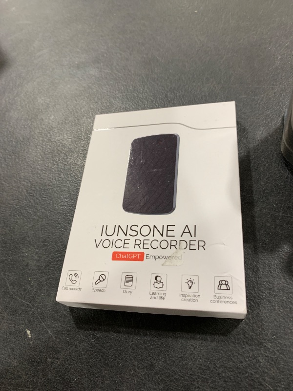 Photo 1 of IUNSONE AI Voice Recorder,Note Voice Recorder with Transcribe Summarize ? Two-Way Translation,112 Languages,App Control,64GB Memory,Suitable for Lectures,Meetings,Calls,International Exchange
