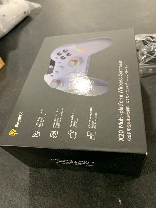 Photo 1 of EasySMX X20 Wireless Gaming Controller with RGB Backlit, 2-Stage Hall Effect Stick, 1000Hz Polling Rate, 6-Axis Gyro on Multi-Platform, Mech Buttons- Compatible with PC/Switch/Steam/Android