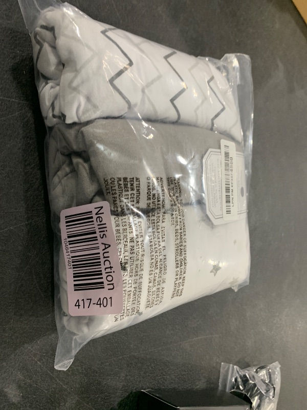 Photo 1 of American Baby Company 3 Pack 100% Natural Cotton Fitted Mini Crib Sheets 38" x 24" - Soft & Breathable Small Nesting Portable Sheets, Fits Pack N Play Mattresses, Gray Star/Zigzag, for Boys & Girls
