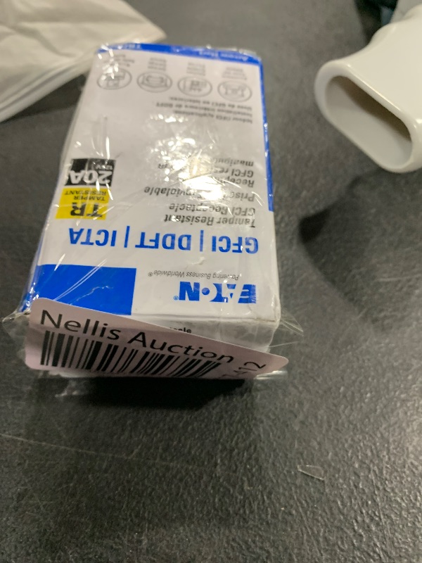Photo 1 of Eaton TRSGF20W Wiring GFCI Self-Test 20A -125V Tamper Resistant Duplex Receptacle with Standard Size Wallplate, White