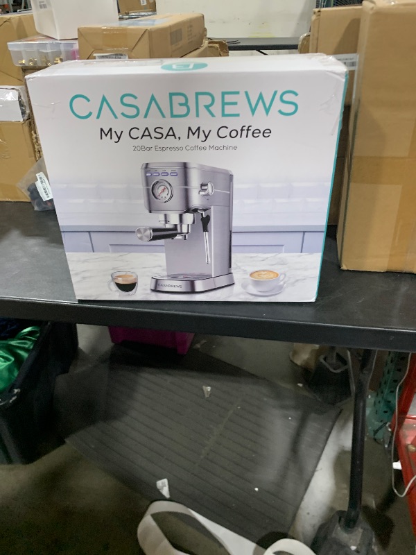 Photo 1 of CASABREWS CM5418 Espresso Machine 20 Bar, Compact Espresso Maker with Steam Milk Frother, Stainless Steel Coffee Machine with 34oz Removable Water Tank for Cappuccino, Latte, Silver