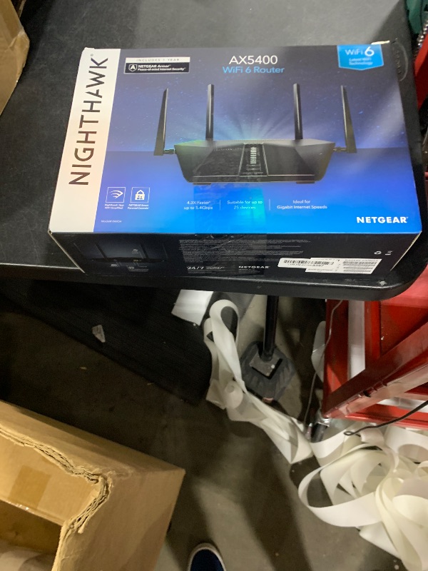 Photo 1 of NETGEAR Nighthawk 6-Stream Dual-Band WiFi 6 Router (RAX54S) – Security Features, AX5400 Wireless Speed, Up to 5.4 Gbps, Covers up to 2,500 sq. ft., 25 Devices - 1-Year Armor Subscription Included