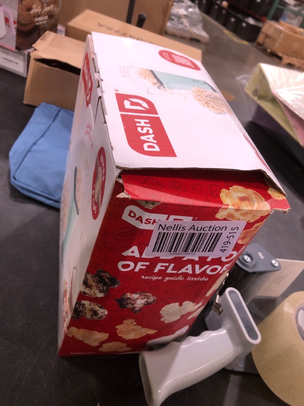 Photo 1 of DASH Hot Air Popcorn Popper Maker with Measuring Cup to Portion Popping Corn Kernels + Melt Butter, 16 Cups - Aqua