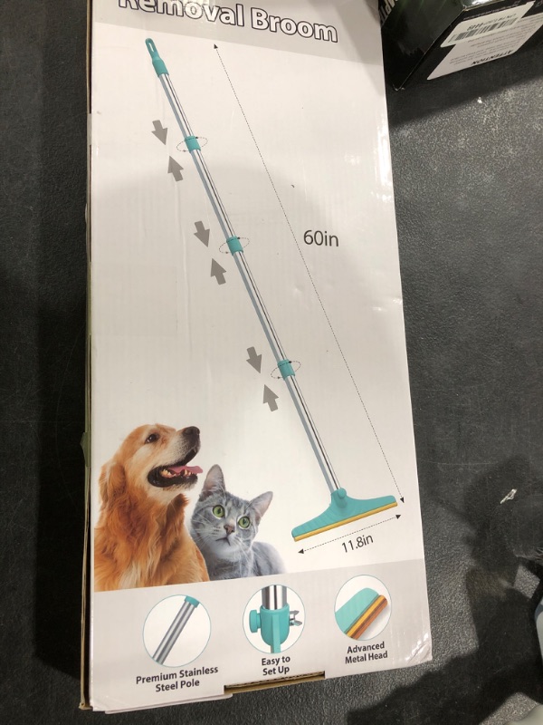 Photo 1 of B-Land Carpet Rake for Pet Hair Removal, Reusable Pet Hair Remover with 60” Adjustable Long Handle, Carpet Scraper Dog Cat Hair Remover Tool for Rugs, Mats