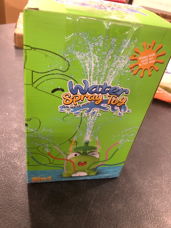 Photo 1 of TERRAMUS 2-in-1 Frog Water Sprinkler Toys, Catch The Ball Water Toys, Spinning Spray Water Play Game with 8 Wiggle Tubes, Water Splashing Toy for Kids Outdoor, Summer Backyard Lawn Fun for Boys Girls