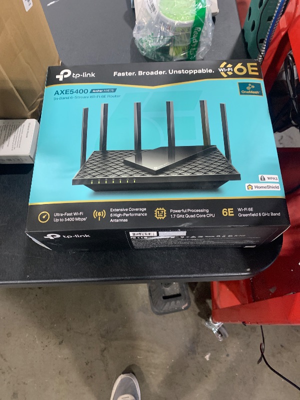 Photo 1 of TP-Link AXE5400 Tri-Band WiFi 6E Router (Archer AXE75)- Gigabit Wireless Internet Router, ax Router for Gaming, VPN Router, OneMesh, WPA3, Black