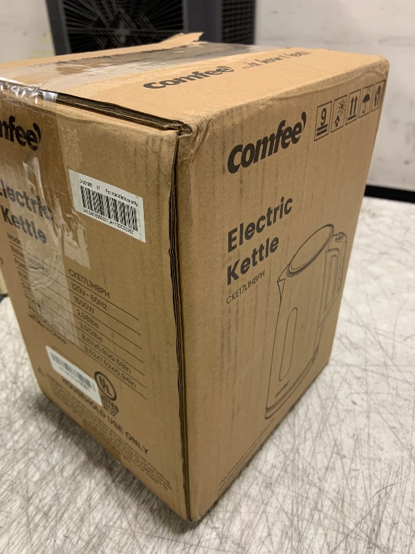 Photo 1 of COMFEE' Stainless Steel Electric Kettle, Temperature Control with 6 Presets, 1-Hr Keep Warm, Kettle Water Boiler 1.7 Litres, 1500W with Viewing Window, Auto-Off and Boil-Dry Protection