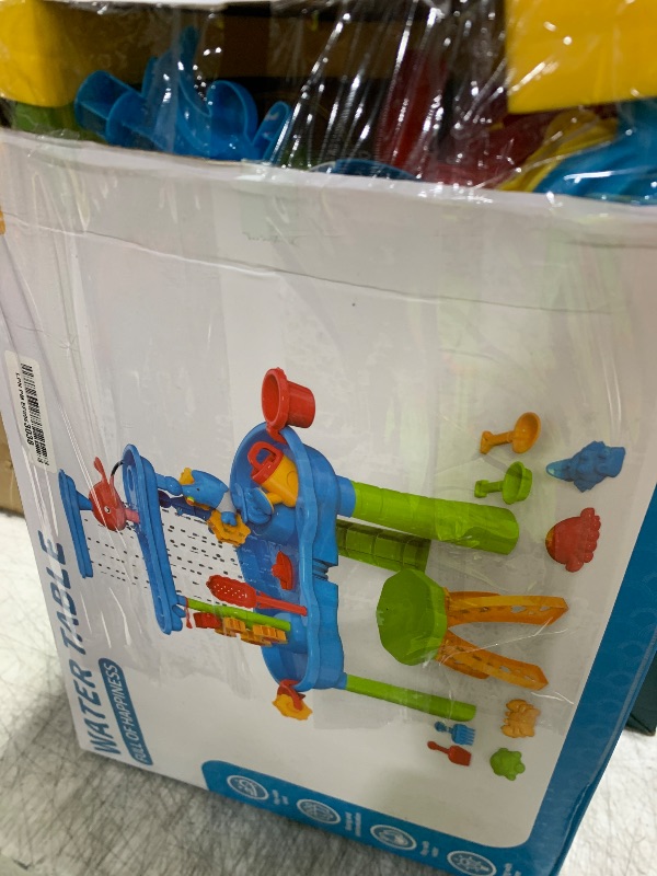 Photo 1 of zefinot Kids Water Table for Toddlers 3-5 | Sensory Outdoor Water Activity Table with Rain Shower & Toys for Backyard or Beach