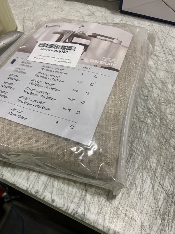 Photo 1 of Vonabem Table Cloth Tassel Cotton Linen Table Cover for Kitchen Dinning Wrinkle Free Table Cloths Rectangle/Oblong (58''x70'', 4-6 Seats, Coffee)