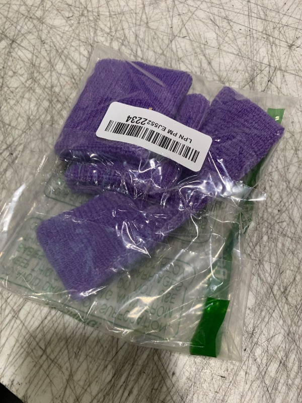 Photo 1 of Knitgrip 3 Pack Neon Sweatbands Sports Wristband and Headband 80s Sweatbands for Party Football Basketball Baseball Soccer(Purple)