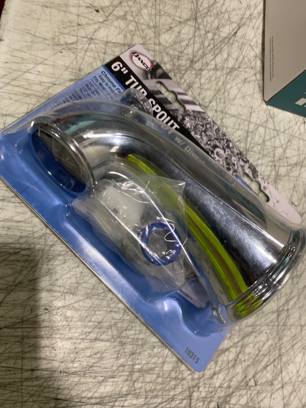 Photo 1 of Danco Decorative Bathtub Faucet Spout Length | Chrome Finish (10315), 6 Inches/Pull Up Diverter