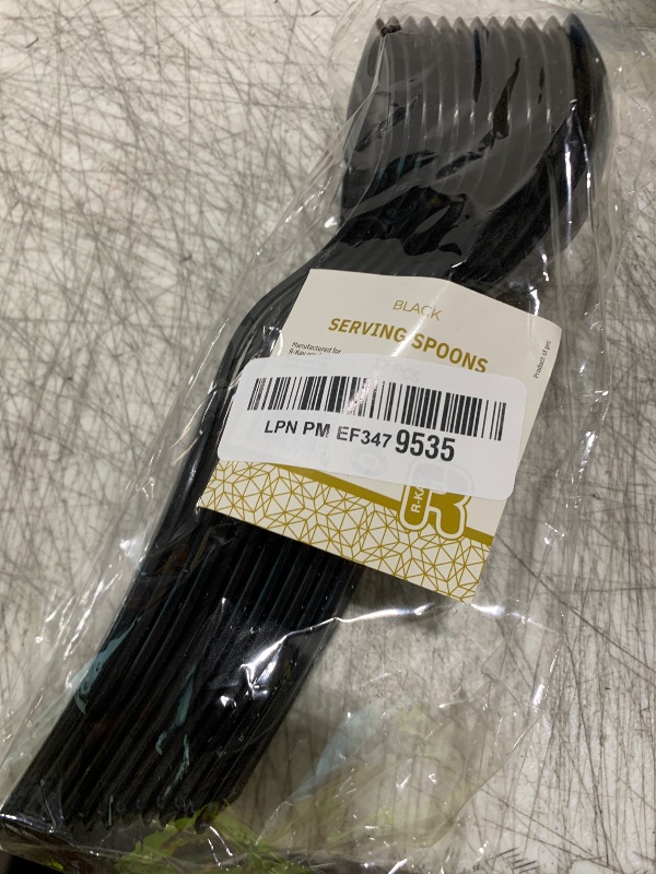 Photo 1 of 12 Pack Black Plastic Serving Spoons For Buffet 7.5 Inch - Black Plastic Serving Utensils For Hot And Cold Food - Disposable Serving Utensils For Parties, Holidays And Gatherings