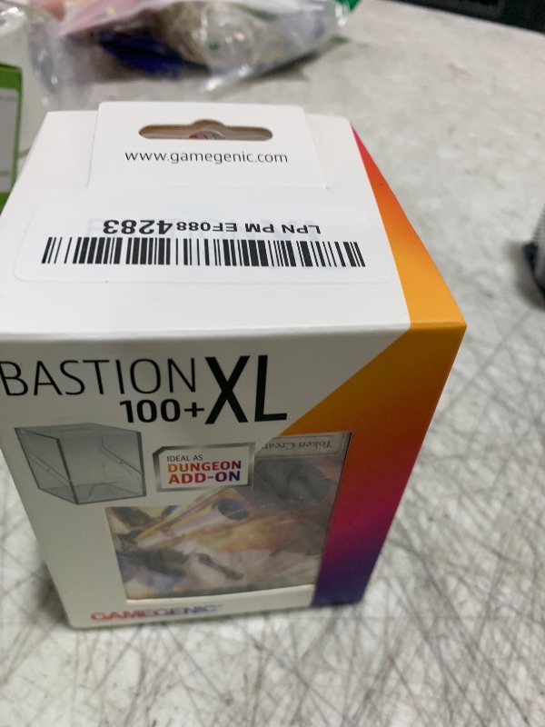 Photo 1 of Gamegenic Bastion 100+ XL Deck Box - Compact, Secure, and Perfectly Organized for Your Trading Cards! Safely Protects 100+ Double-Sleeved Cards, Clear Color, Made