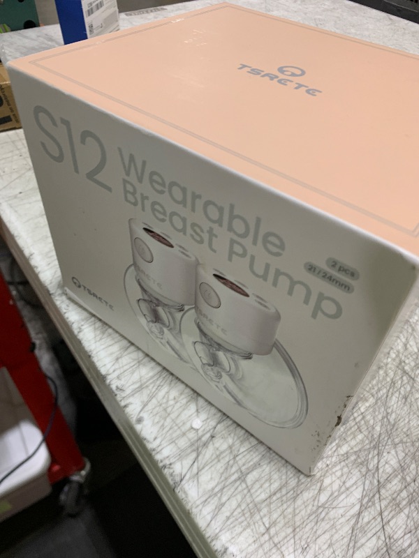 Photo 1 of TSRETE Breast Pump, Double Wearable Breast Pump, Electric Hands-Free Breast Pumps with 2 Modes, 9 Levels, LCD Display, Memory Function Rechargeable Double Milk Extractor-21/24mm Flange, Pink