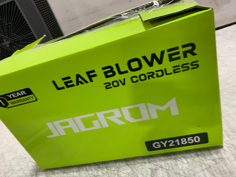 Photo 1 of Leaf Blower Cordless with 2 x 4.0Ah Battery and Charger, 580CFM 160MPH Electric Blower with 2 Speeds, 20V Handheld Leaf Cleaner for Lawn Care, Blowing Leaves, Dust, Snow, Gravel for Patio, Yard, Green