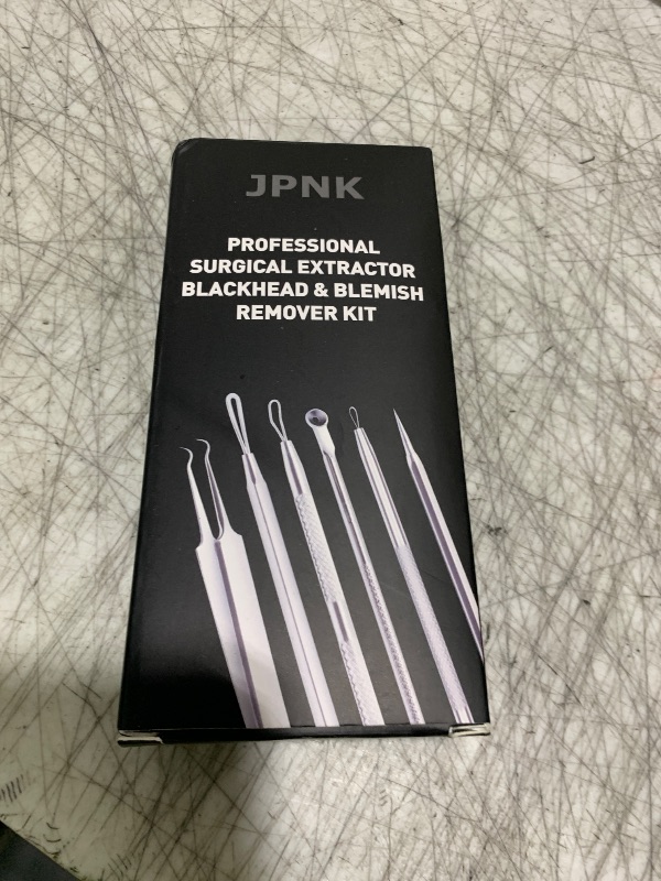 Photo 1 of JPNK Blackhead Remover Tool Comedones Extractor Acne Removal Kit for Blemish, Whitehead Popping, 6 Pcs Zit Removing for Nose Face Tools with a Leather Bag
