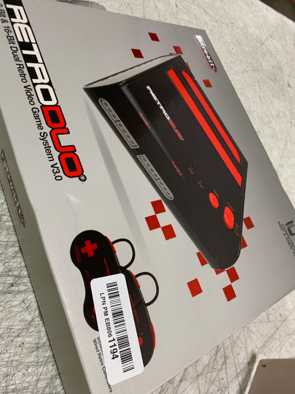 Photo 1 of Retro-Bit Retro Duo 2 in 1 Console System - for Original NES/SNES, & Super Nintendo Games - Black/Red