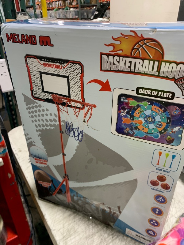 Photo 1 of Meland Kids Basketball Hoop - Adjustable Height 2.9ft-6.2ft Toddler for Kids, Goal Indoor & Outdoor Toys Backyard Outside Boys Age 3 4 5 6 7 8 Years Gift