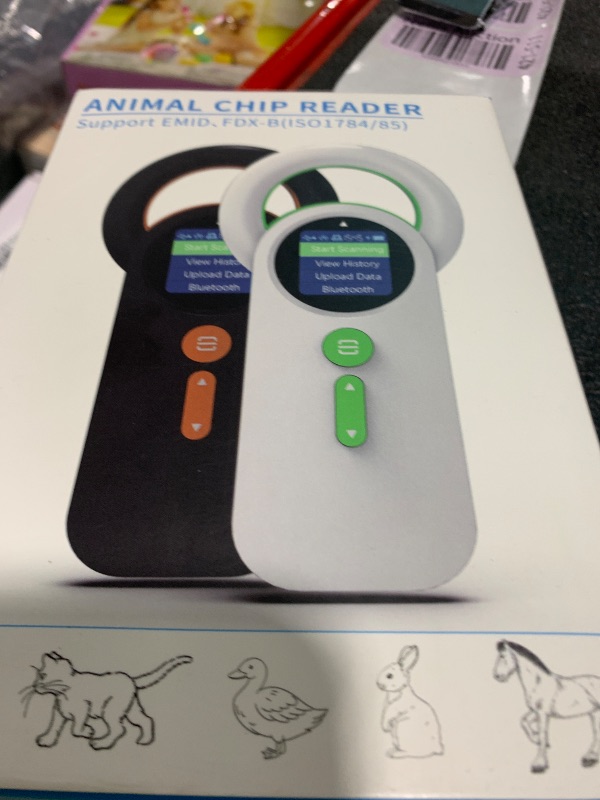 Photo 1 of Symcode Animal Microchip Scanner with 1.44IN TFT Display, Bluetooth Wireless Pet Chip Scanner RFID Reader ISO11784/85/FDX-B/EMID 240 Records Data Storage Upload to PC