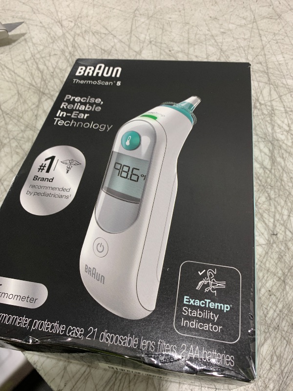 Photo 1 of Braun ThermoScan 5 Ear Thermometer - ExacTemp Stability Indicator for Professional Accuracy, Digital Display, Baby and Infant Friendly, No. 1 Brand Recommended by Pediatricians, FSA and HSA Eligible