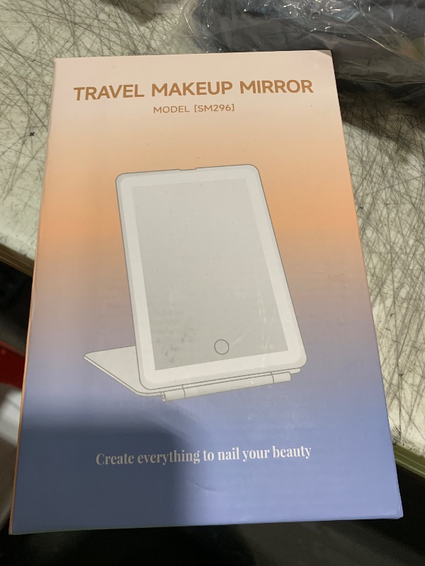 Photo 1 of FUNTOUCH Rechargeable Travel Makeup Mirror with 72 Led Lights, Portable Lighted Beauty Mirror, 3 Color Lighting, Dimmable Touch Screen, Tabletop LED Folding Cosmetic Vanity Mirror