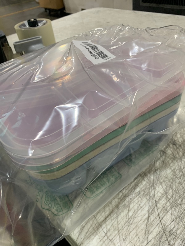 Photo 1 of Lunchable Container - 4 Pack Bento Lunch Box, 4-Compartment Snackle Box Container for School Work Travel, Bento Box for Kids, Microwave Dishwasher Safe Bento Box Adult