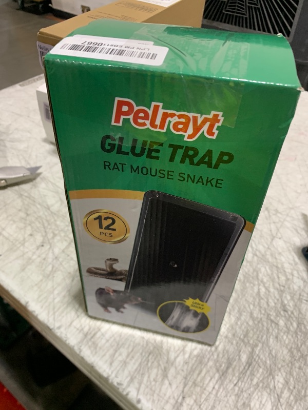 Photo 1 of Pelrayt Glue Mouse Traps Indoor for Home, Rat Trap-12 Pack, Large Heavy Duty Glue Traps for Safe Home Pest Control. Pre-Scented, Non-Toxic Sticky Boards for Mice, Rats & More. Easy to Use