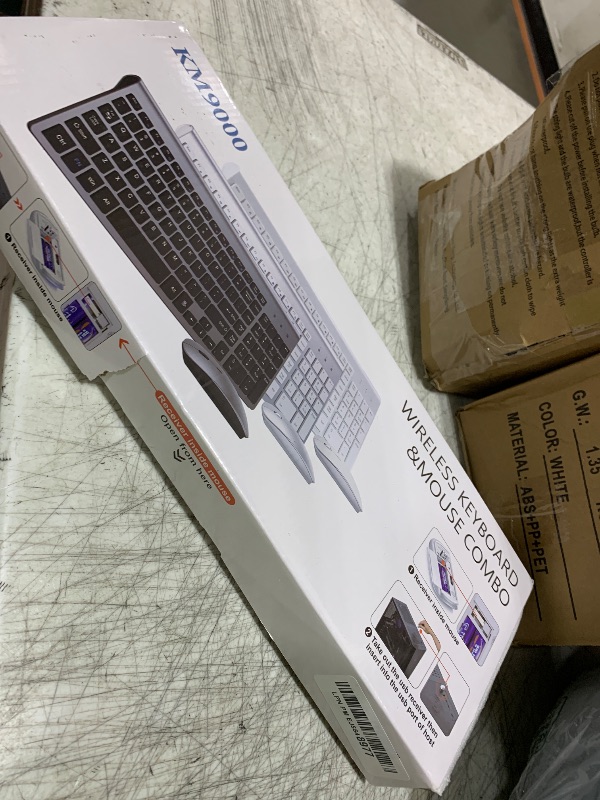 Photo 1 of Wireless Keyboard and Mouse Ultra Slim Combo, TopMate 2.4G Silent Compact USB 2400DPI Mouse and Scissor Switch Keyboard Set with Cover, 2 AA and 2 AAA Batteries, for PC/Laptop/Windows/Mac - Gray Black