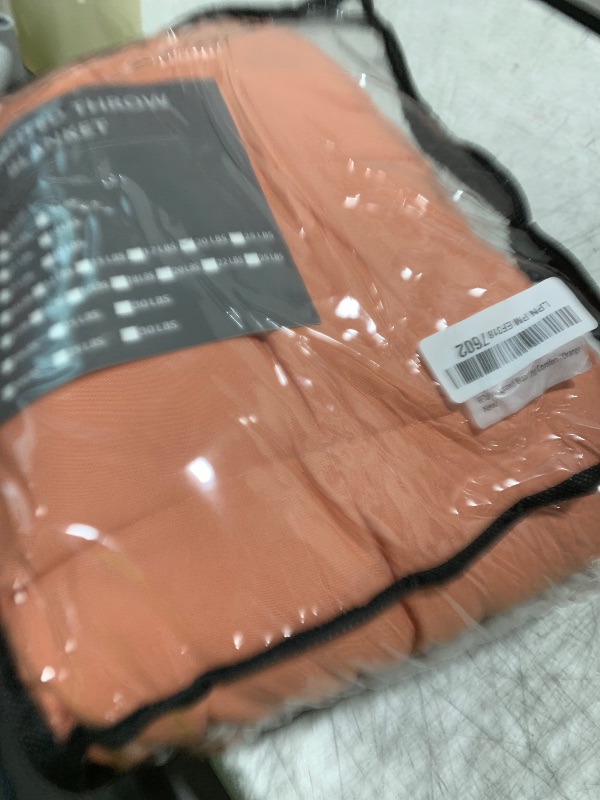 Photo 1 of Weighted Blanket for Adults 20lbs, 48"x72" Twin Size Cooling Heavy Blanket for 130-220lbs with Premium Glass Beads, Soft Thick Big Blankets for All-Season Sleeping Comfort Breathable, Orange