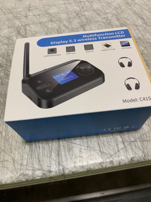Photo 1 of Bluetooth Transmitter Receiver 3-in-1 Bluetooth 5.3 Audio Adapter for 2 Headphones with LCD Display Adjustable Volume, Optical in/Out 3.5mm AUX in/Out Bypass for TV Home Stereo Speaker