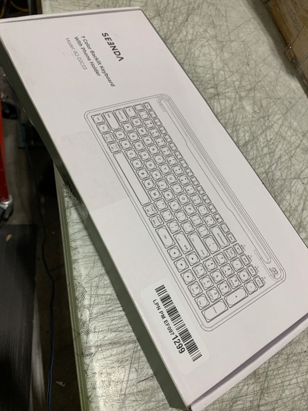 Photo 1 of seenda Backlit Multi-Device Bluetooth Keyboard for Tablet Phone Computer - Wireless Illuminated Rechargeable Keyboard with Number Pad Connect Up to 4 Devices Compatible Mac Android iOS Windows