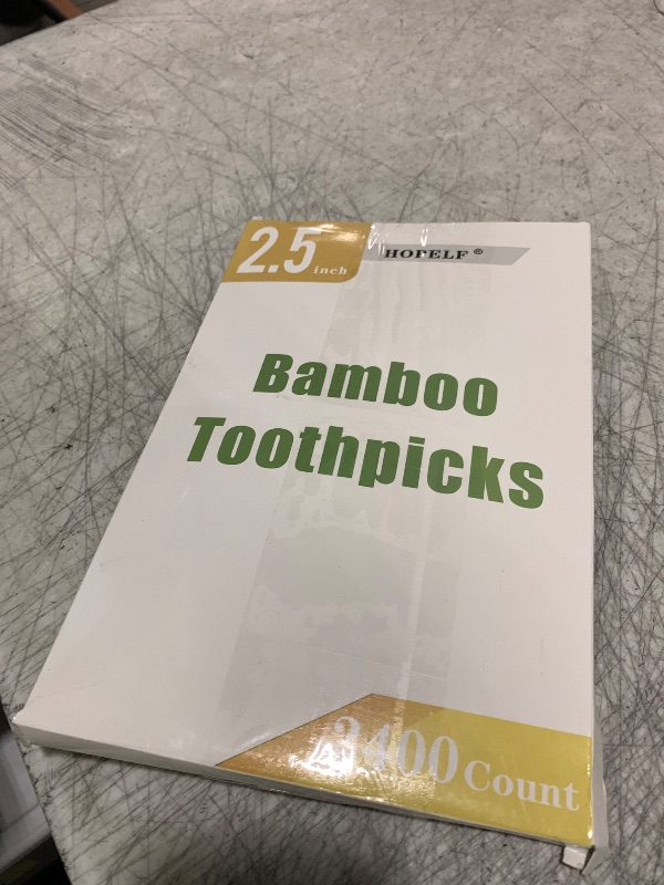 Photo 1 of HOPELF 2400 Count Bamboo Toothpicks Skewers For Appetizer,Olive,Barbecue,Fruit,Cocktail,Teeth Cleaning,Double-Points Wooden Toothpick.