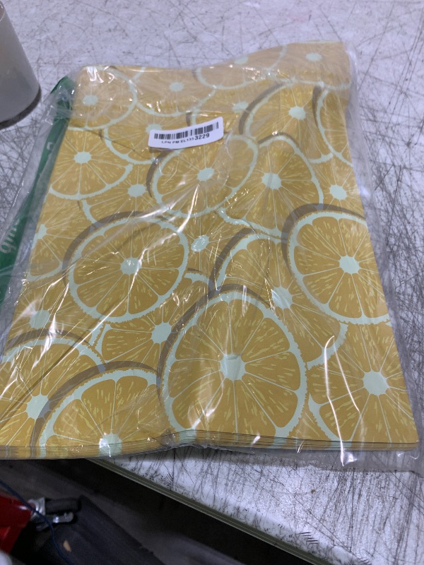 Photo 1 of Lucleag 50 PCS Lemon Paper Place Mats, Disposable Lemon Placemats Decorative Table Mats for Spring Summer Holiday Dinner Table Decoration Lemons Themed Party Supplies, 13.8 x 9.8 inch