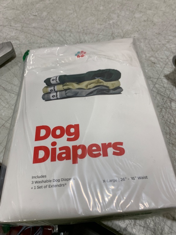 Photo 1 of Pet Parents® Washable Dog Diapers (3pack) + Extendrs® of Durable Doggie Diapers, Premium Dog Diapers Female (X-Large, Spruce)
