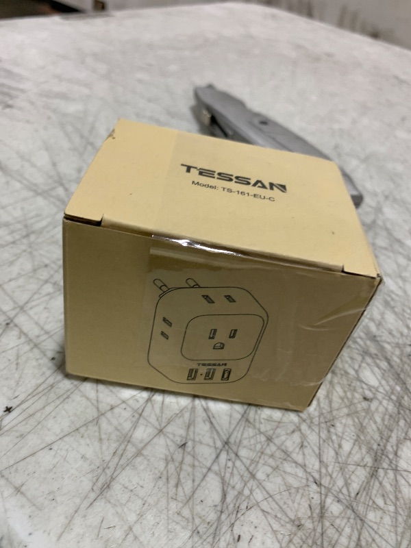 Photo 1 of European Travel Plug Adapter USB C, TESSAN International Plug Adapter with 4 AC Outlets 3 USB Charging Ports, Type C Europe Power Adaptor for US to EU France Germany Iceland Spain Italy