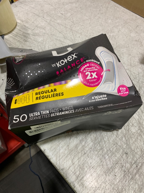 Photo 1 of U by Kotex Balance Ultra Thin Pads with Wings, Regular Absorbency, 50 Count (Packaging May Vary)
