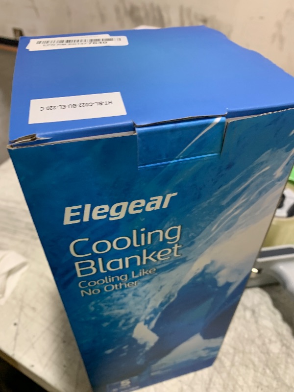 Photo 1 of Elegear Revolutionary Cooling Blanket Queen Absorbs Heat to Keep Body Cool for Night Sweats, Arc-Chill Cool 3.0 Fiber Q-Max>0.5 for Hot Sleepers, Lightweight Summer Cold Blankets for Sleeping, Blue