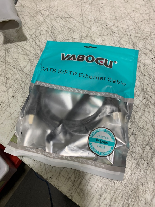 Photo 1 of Vabogu Cat 8 Ethernet Cable, 3ft Heavy Duty High Speed Internet Network Cable, 26AWG, 2000Mhz 40Gbps with Gold Plated RJ45 Connectors, Shielded for Indoor & Outdoor Use